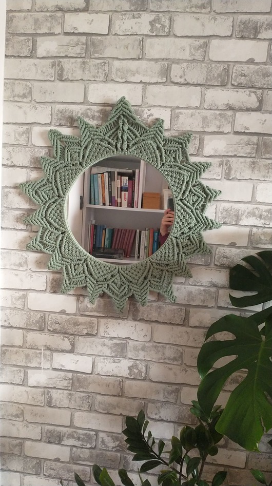 lustra stojące i wiszące Lustro makrama 60 cm