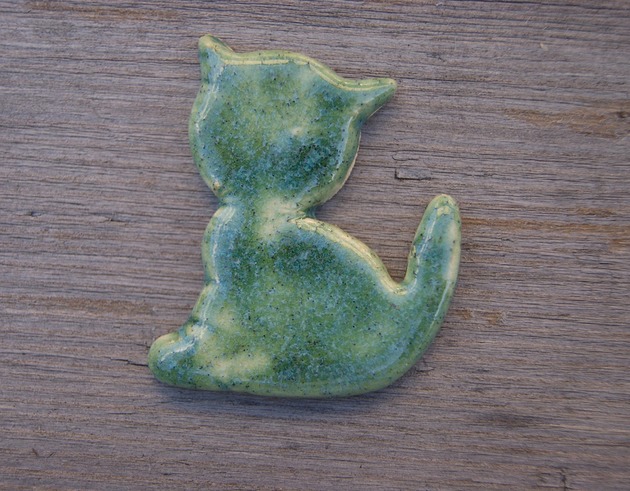 magnesy Ceramiczny magnes kot zielony