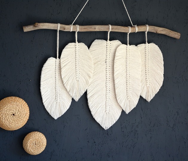 Piórka makrama Wooden Love