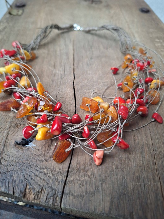 kolie Bursztynowy naszyjnik