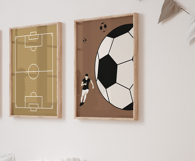 obrazy i plakaty do pokoju dziecięcego Plakat dla dzieci Gold Soccer Field