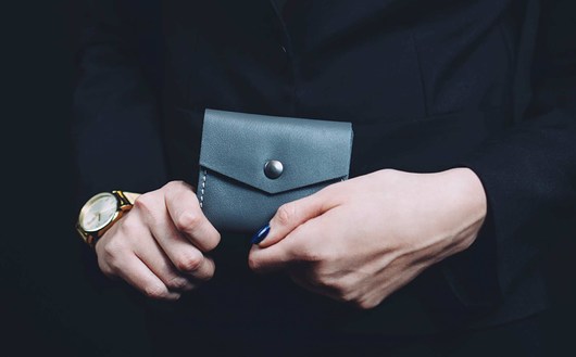 Skórzany portfel Omni wallet szary bbleather
