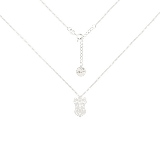 chokery Srebrny choker pancerka z psem Buldog Francuski