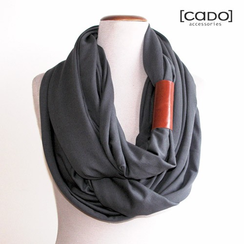 Dzianinowy Komin Tuba Szal - Grafit (opaska) CADOaccessories