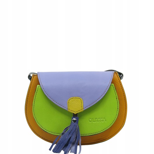 torby na ramię Torebka skórzana damska listonoszka oryginalna kolorowa zero waste OLIVKA