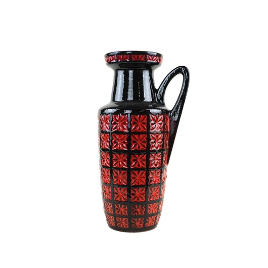 wazony Wazon ceramiczny z reliefowym wzorem West Germany, lata 70.