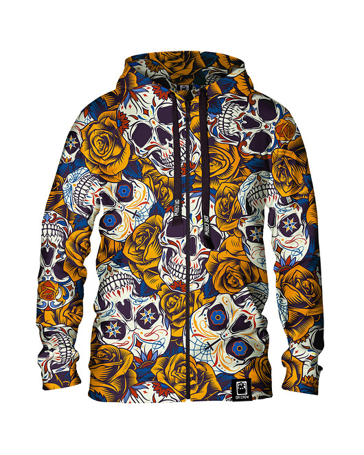 bluza z kapturem damska Damska Bluza Expres Zamek DR.CROW Skull Tatoo