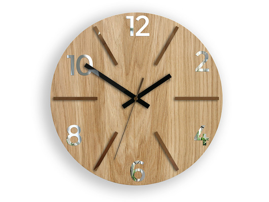 Zegar ścienny Aksel Wood Copper&Mirror 33,5 cm ModernClock