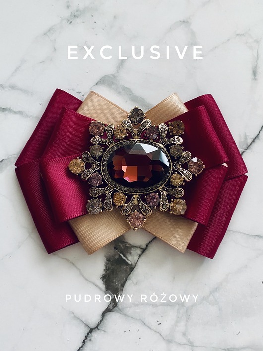 broszki Kolekcja  Exclusive  Brosza z kryształem Burgund   NEW