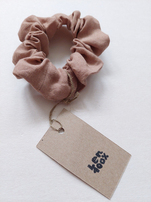 gumki do włosów 100% len, owijka do włosów,coconut