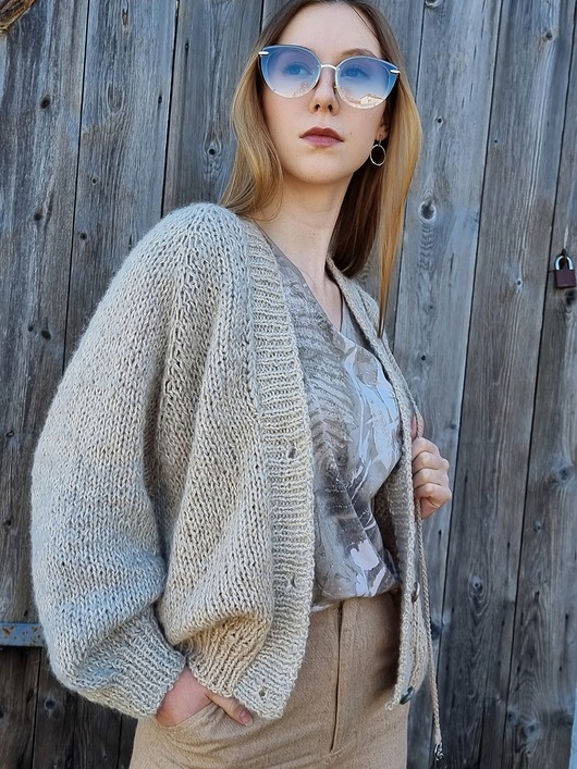 Naturalnie farbowany sweter z wełny i alpaki HERBE DESIGN