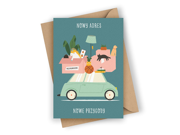 kartki okolicznościowe - wydruki Kartka na parapetówkę- Nowy dom, nowe przygody