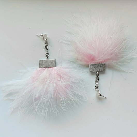 kolczyki z piórami PIÓRKO kolczyki