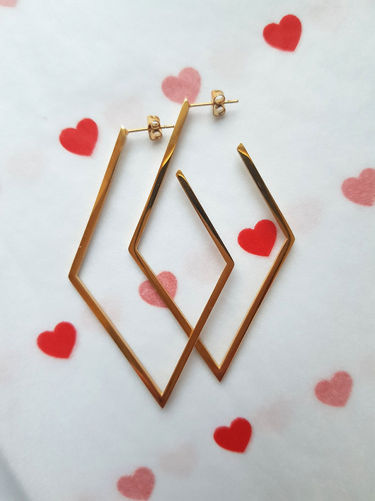 kolczyki pozłacane Kolczyki pozłacane Złote Romby