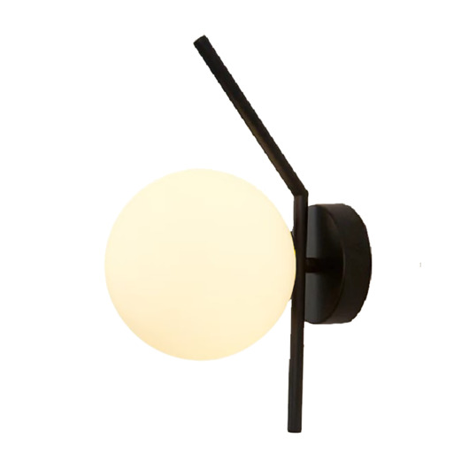 kinkiety Kinkiet lampa ścienna lampa na ścianę czarna szklana kula LED E27