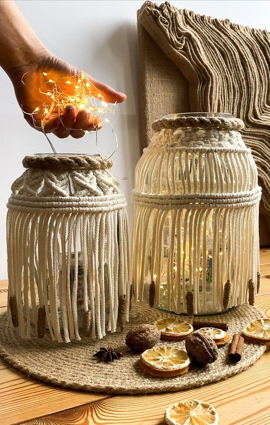 makramy Lampion/wazon makrama 27 cm