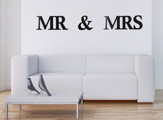 Napis MR & MRS Silva Drewniane Dekoracje