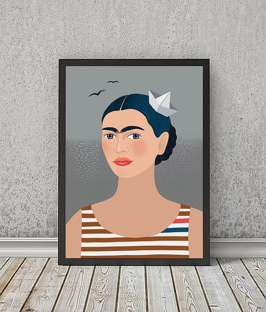 Plakat Frida & morze Regina Land Atelier