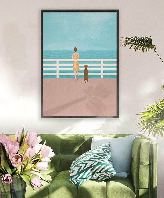 plakaty Morska promenada - plakat fine art