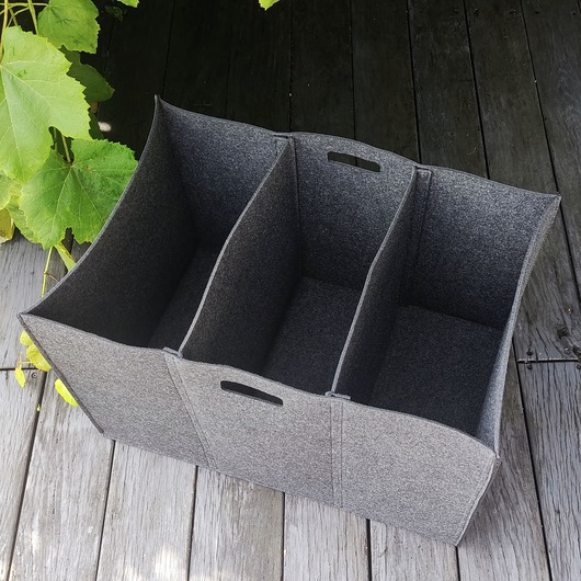kosze do przechowywania Kosz z filcu XXL - ciemny grafit - z przegrodami