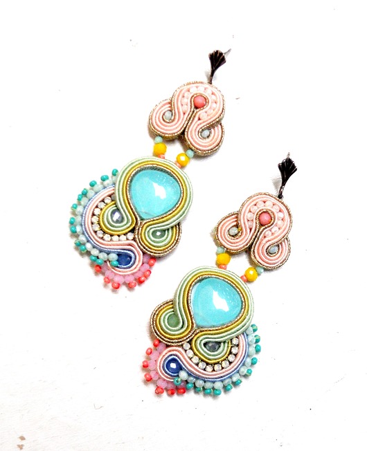 kolczyki soutache Sutaszowe kolczyki PASTELOVE _ EXPRESS