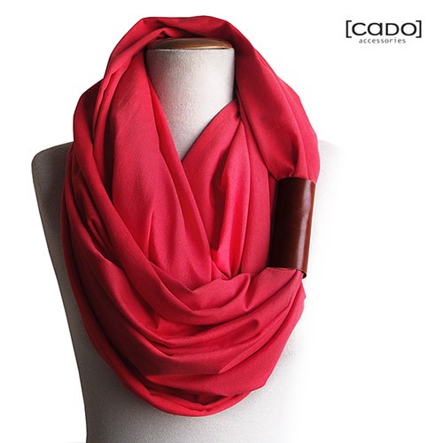 Dzianinowy Komin Tuba Szal - RED (opaska) CADOaccessories