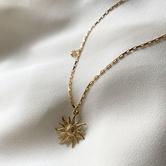 złote naszyjniki Naszyjnik srebrny pozłacany - Słońce