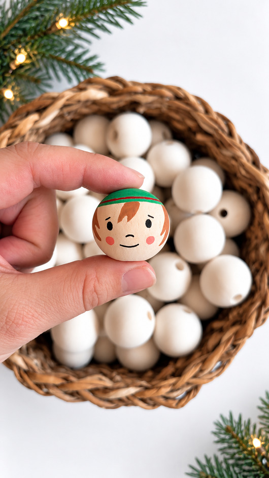 akcesoria różne Ręcznie malowany koralik elf 3 cm do makramy i rękodzieła 1 szt.