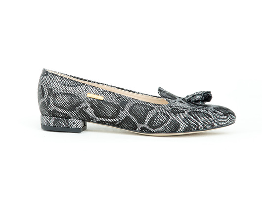 BALERINKI W SZPIC MODEL 045 CZARNY WĄŻ Zapato