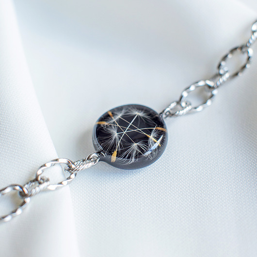 bransoletki z żywicy Bransoletka z rzęsek dmuchawca