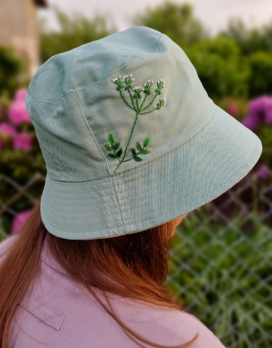 czapki damskie Czapka bucket świerząbek gajowy