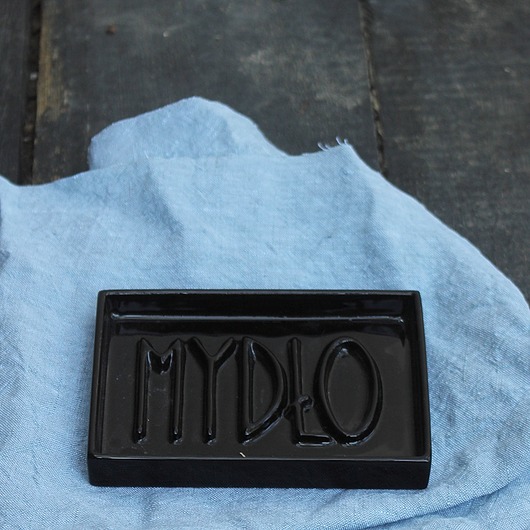 mydelniczki Mydelniczka ceramiczna z napisem MYDŁO czarna
