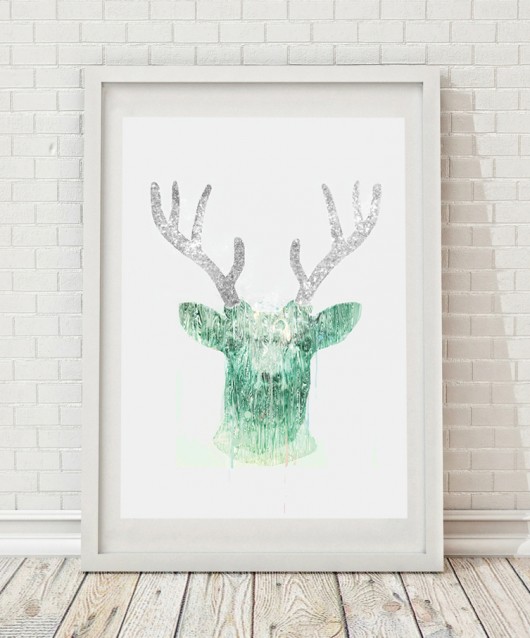 brokatowy jeleń 30x40 cm | skandynawski styl Anita Tomala