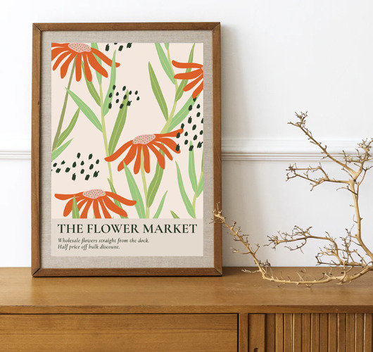 plakaty PLAKAT wystawowy, kwiaty, wiosenny, grafika