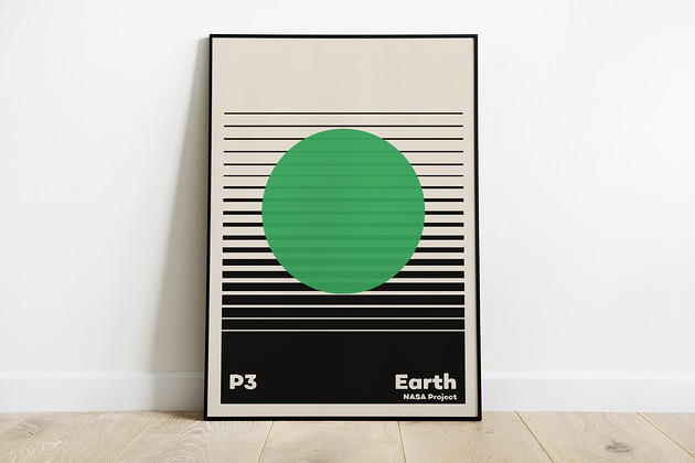 Ziemia Nasa Project, plakat art vintage Pas De LArt