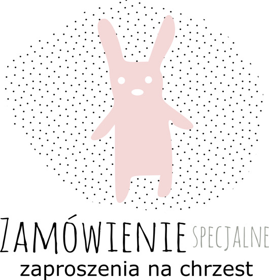 Zestaw zaproszeń na chrzest - królik AnZone