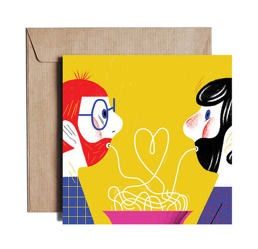 kartki okolicznościowe - wydruki Spaghetti Carbonara K. walentynkowa od PIESKOT