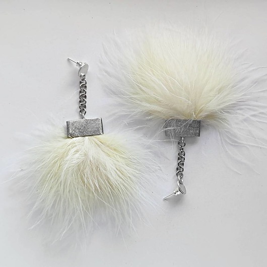 kolczyki z piórami PIÓRKO kolczyki