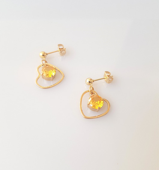 kolczyki pozłacane Kolczyki pozłacane Słońce w sercu