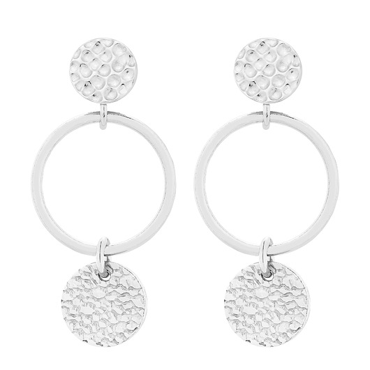 kolczyki srebrne Srebrne kolczyki koła z chropowatymi kółeczkami