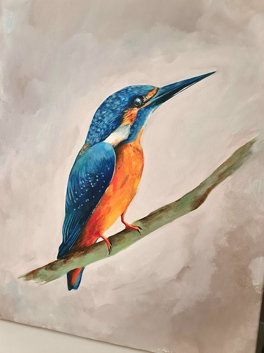 obrazy Zimorodek na płótnie "Zatrzymany lot"