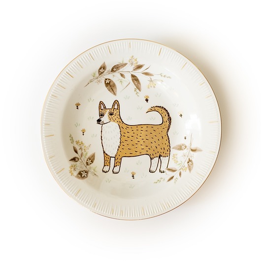 Ozdoby na ścianę Talerz - corgi
