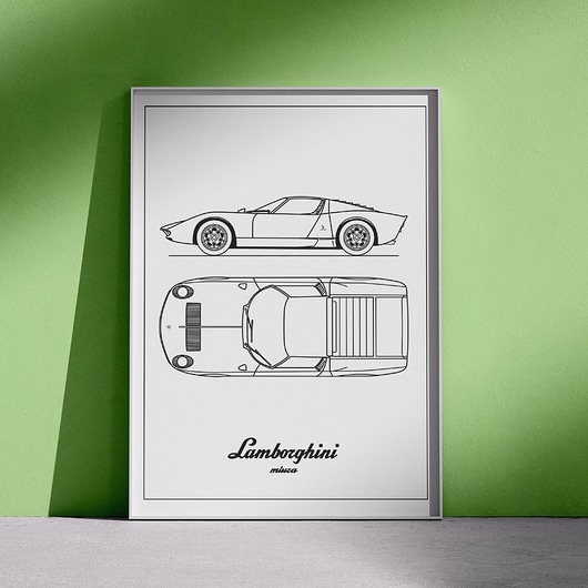 plakaty Plakat Legendy Motoryzacji - Lamborghini Miura