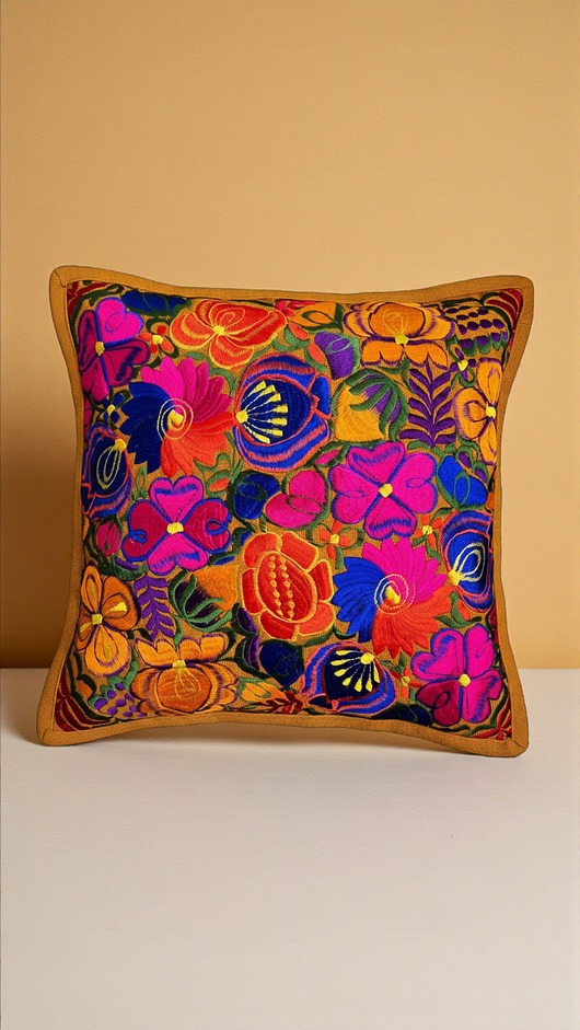 poduszki plecione Poszewka na poduszkę meksykańskie wzory hafty