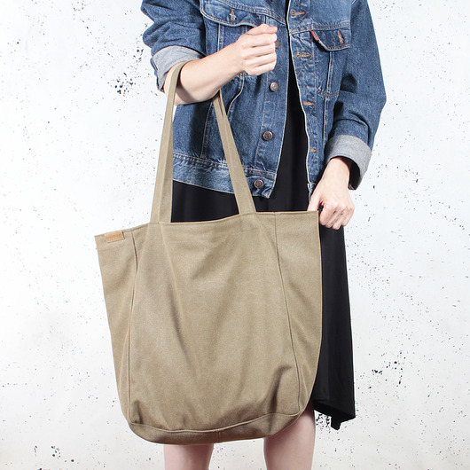 torby na ramię Lazy bag torba khaki / zieleń na zamek / vegan