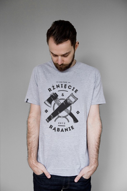 T-shirt RŻNIĘCIE I RĄBANIE (szary) RUNO