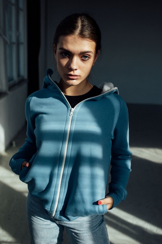 bluza z kapturem damska Bluza DAMSKA BŁĘKITNA