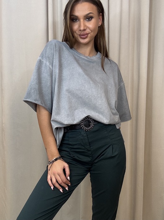 t-shirt damskie Bawełniany T-shirt Grigio