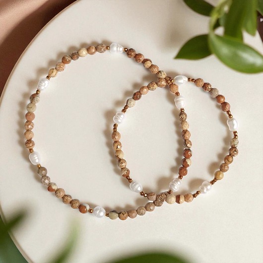 bransoletki z kamieni naturalnych RAZEM TANIEJ: bransoletka na nogę i na rękę : perły, jaspis, hematyt