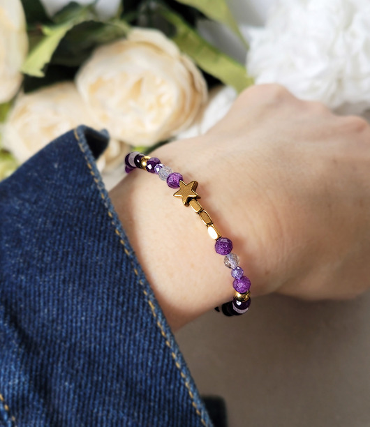 bransoletki z kamieni naturalnych SZCZĘŚCIE i MIŁOŚĆ- z gwiazdką